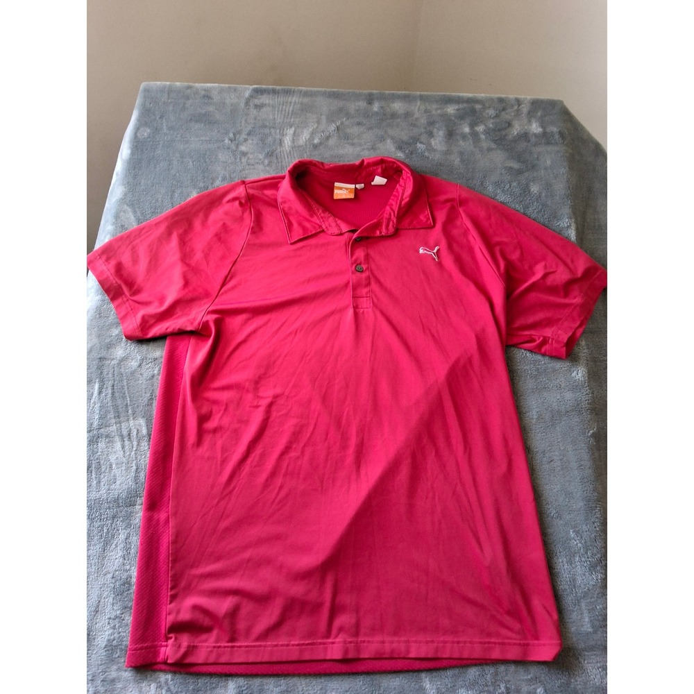 Puma Mens Sportlifestyle‎ Performance Polo Shirt Pink Short Sleeve Size Large
